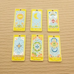 10pcs Sun Moon Star Tarot Charm per gioielli che fanno smalto collana orecchino ciondolo accessori fai da te lega metallo placcato oro