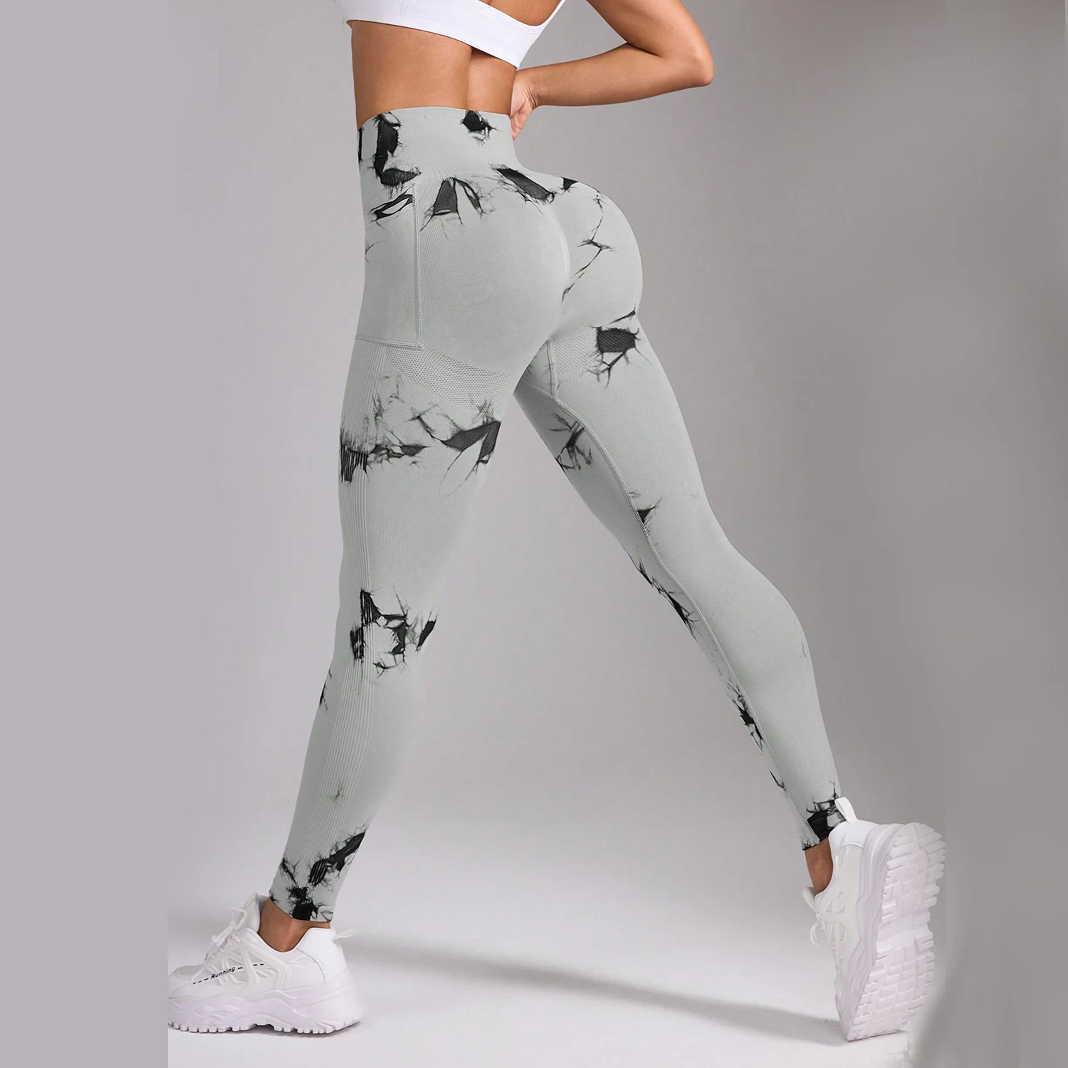 Women Tie Dye Yoga Leggings With Pocket High Waist Tummy Control Butt Lifting Stretch Fitness Gym Workout Running Sports Tights