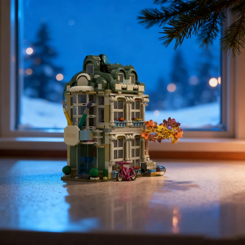 

809 шт. MOC Art School Corner Альтернативный друг Модель Строительные блоки игрушка Архитектура Сборка DIY Рождественский подарок креативная идея