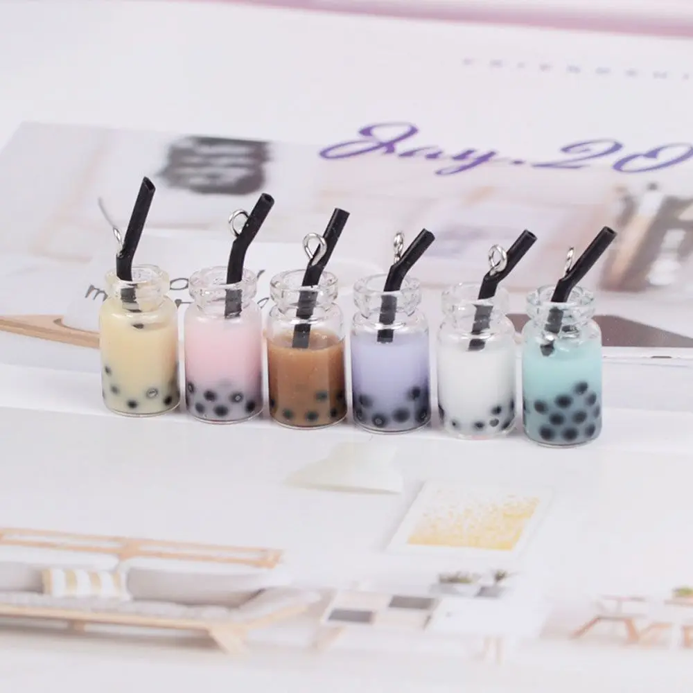 Trendy Cute 28*10mm Earrings Gift For Girls Bottle Bracelet Pearl Milk Tea Necklace Charms Pendant DIY Making Jewelry Making