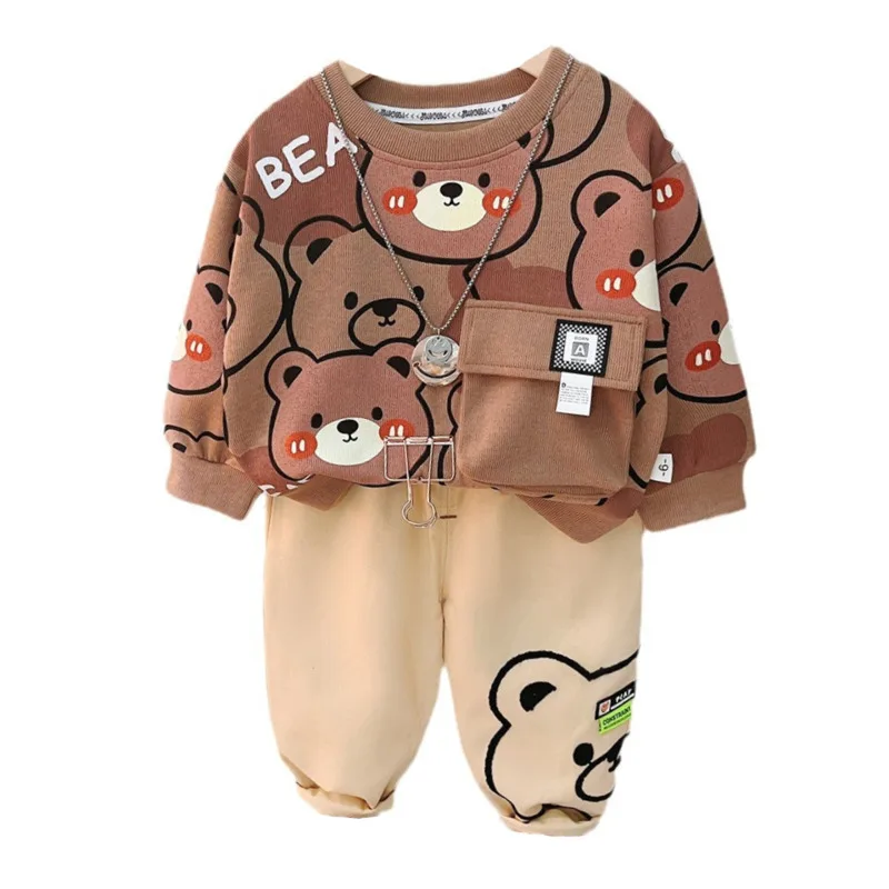 

New Autumn Baby Boys Clothes Children Girls Cartoon T-Shirt Pants 2Pcs/Set Kids Outfits Toddler Casual Costume Infant Tracksuits