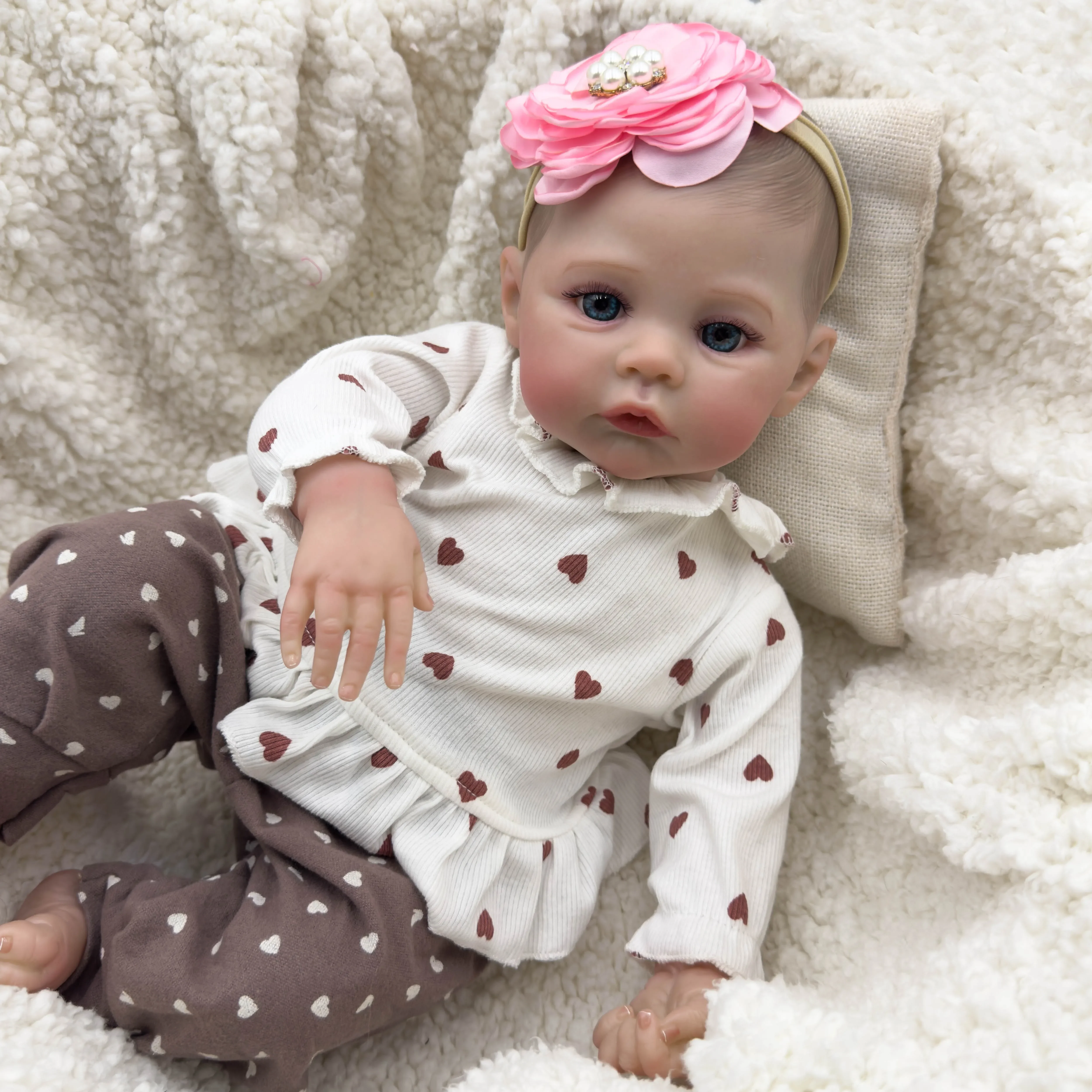 NPK 45cm Meadow Full Body Vinyl Soft Body Reborn Baby Handmade 3D Skin with Visbile Veins Collectible Art Doll Christmas Gift