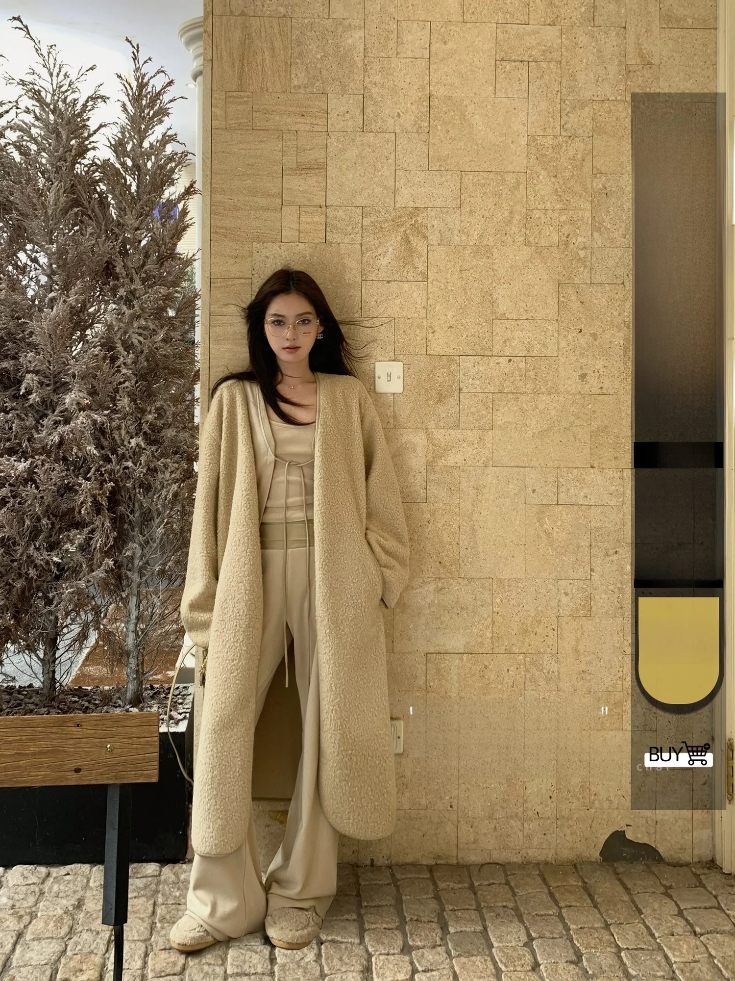 

Ультралегкое теплое пальто KAS из натурального меха ягненка с дизайнерским подходом, экологичное, для женщин