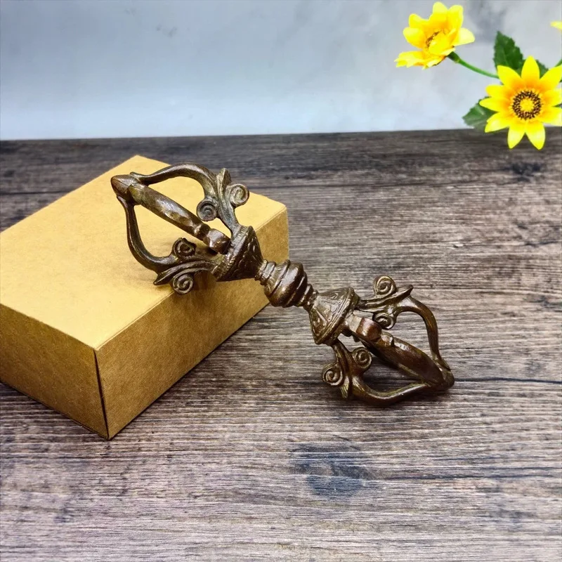 Bronze vajra , esoteric ornaments, home decoration, four-pronged scepter, ritual instrument, alloy craft