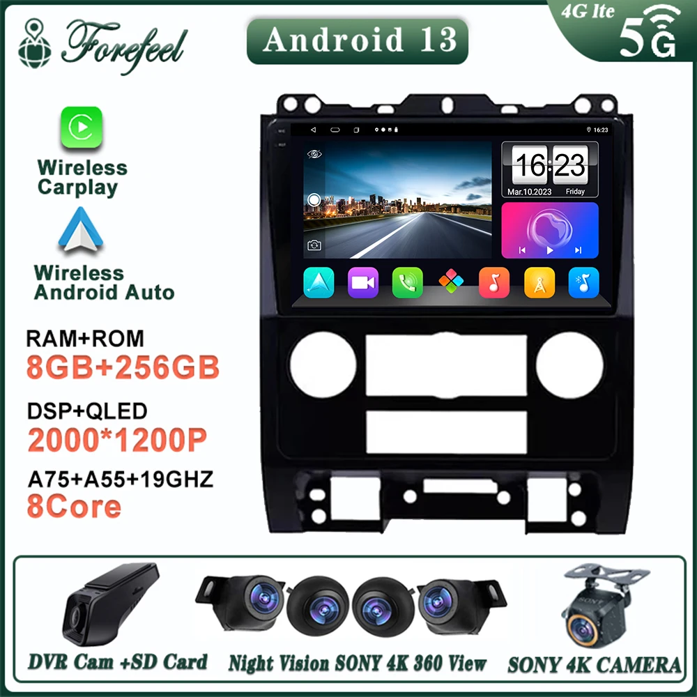 Android 14 For Ford Escape 2007 2008 2009 2010 2011 2012 Navigation Player Stereo Multimedia Carplay Dash Cam GPS Navigation