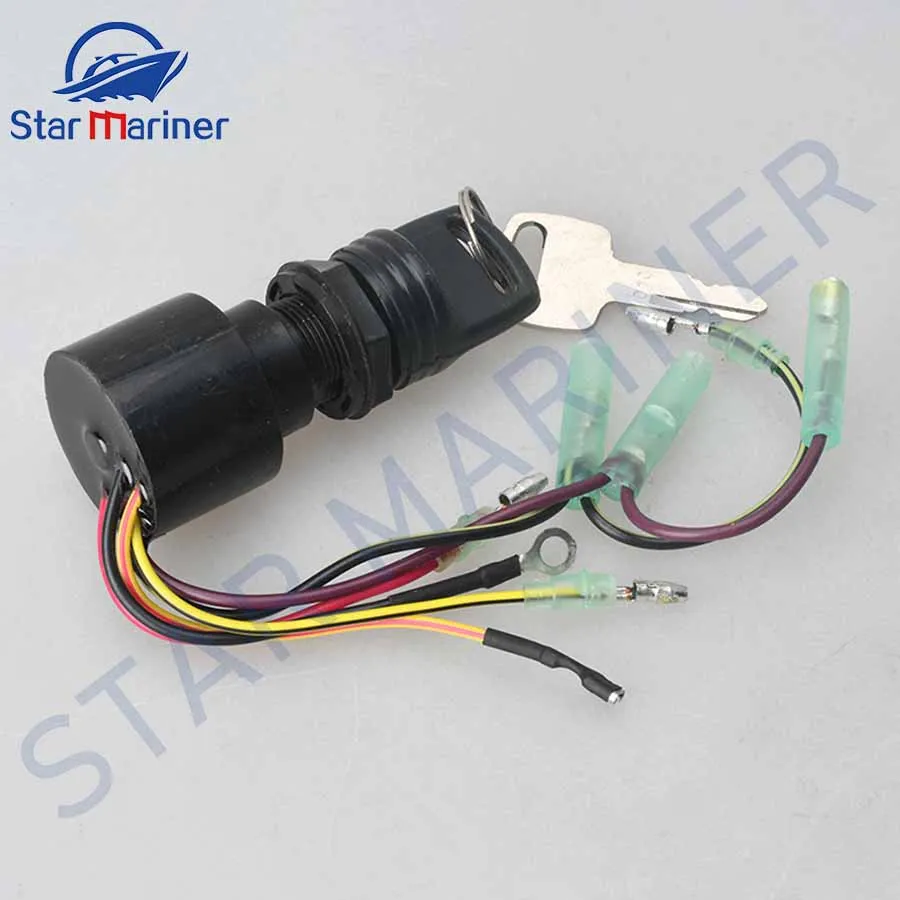 Boat Engine Ignition Key Switch For Mercury Outboard Engine 3 Pos 87-17009A5 Plastic + Metal Accessories Replaces Aftermarket