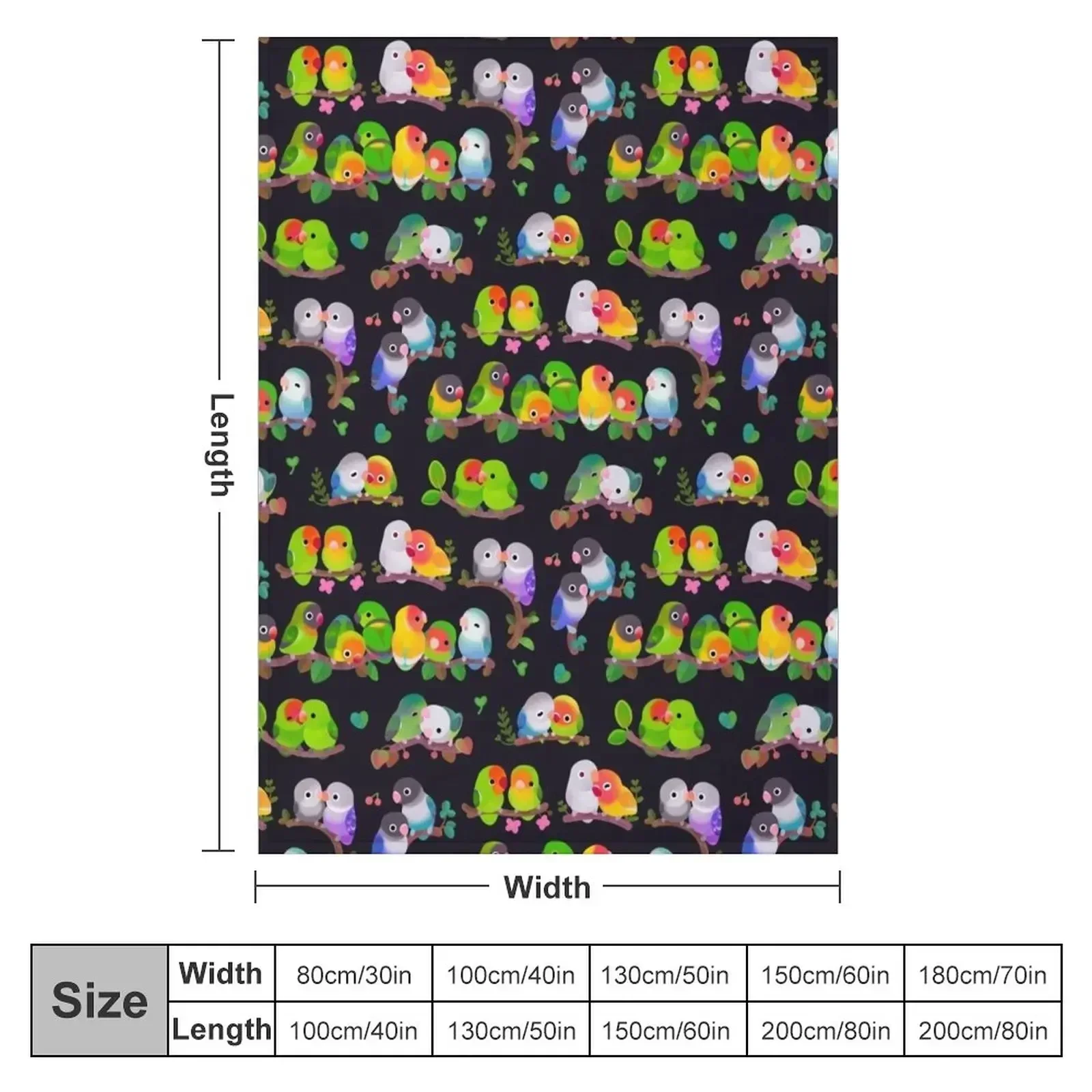 Lovebird - dark Throw Blanket Custom christmas gifts Personalized Gift Blankets