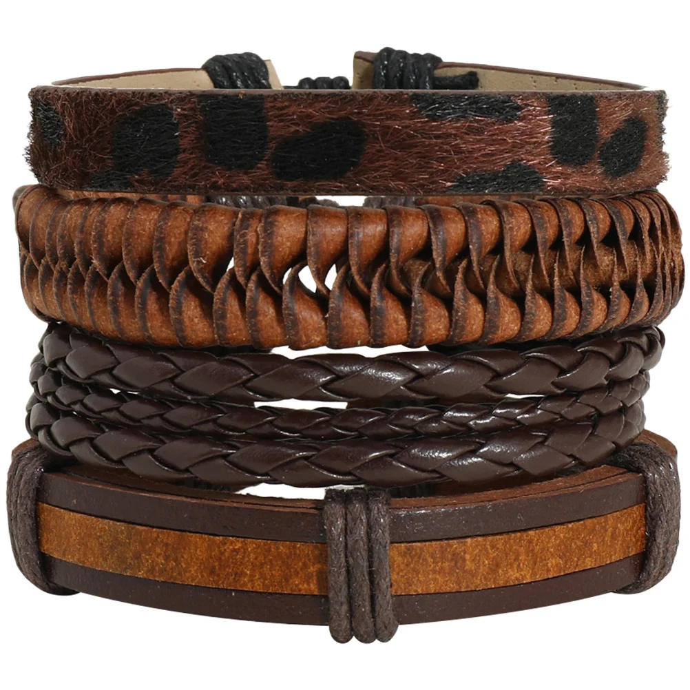 

8Pcs Adjustable Braided Bracelets Vintage Style Unisex Wristband for Women Men Comfortable Wear Matching Set