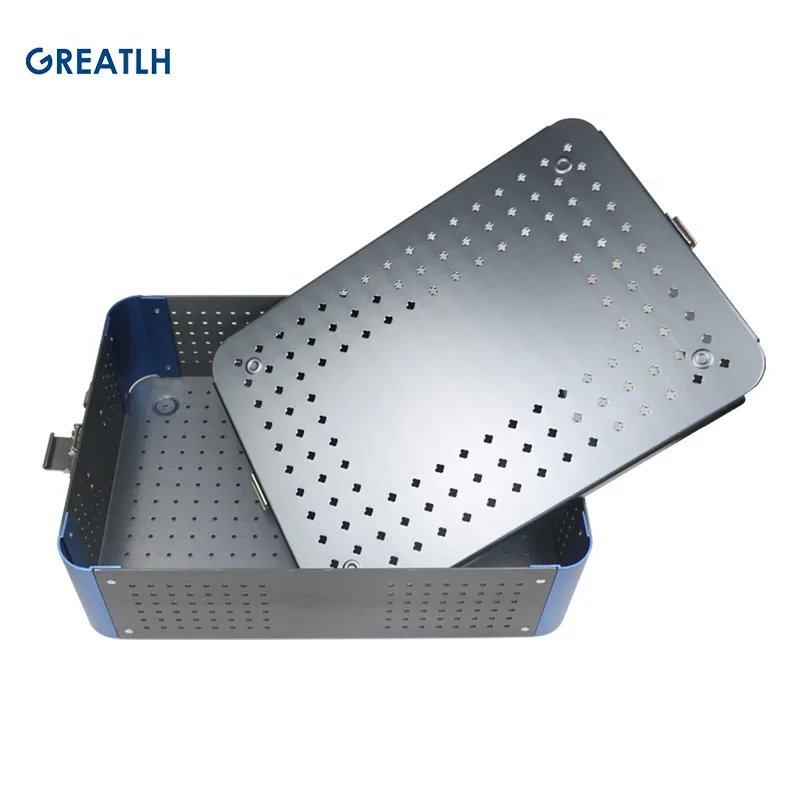 Disinfection Box Sterilization Tray Case Box Without Silicone Mad Aluminium Alloy Sugical Instrument