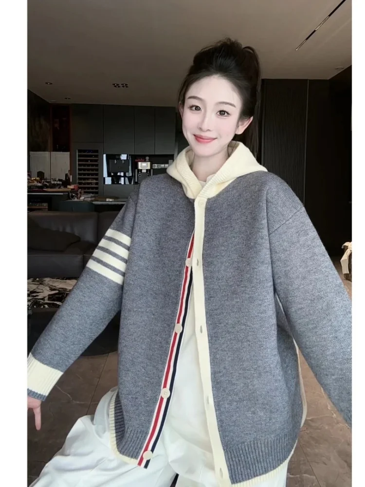 

Trendy Hooded Striped Color Block Sweater Women's Fashion Outerwear Casual Commute Style Long Sleeve UV Protection Regular Fit