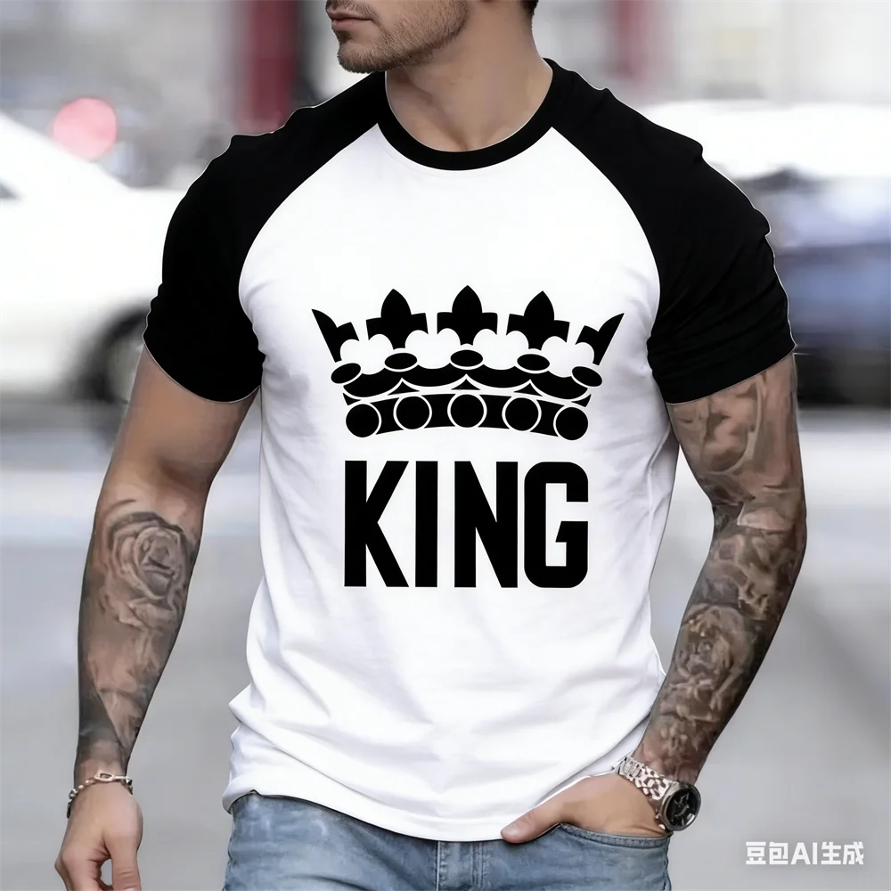 

Outdoor Street Fashion Breathable Men's T-shirt Summer New Letter Pattern Printed Casual O-neck Short Sleeve Pullover Clothing