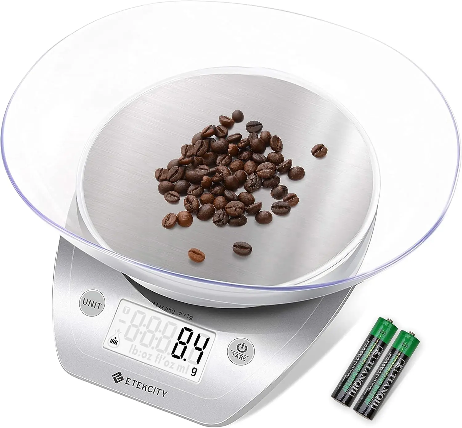 

Digital Kitchen Scale, 0.1g Precision, 11lb Capacity for Weight Loss, Baking, Cooking - Stainless Steel