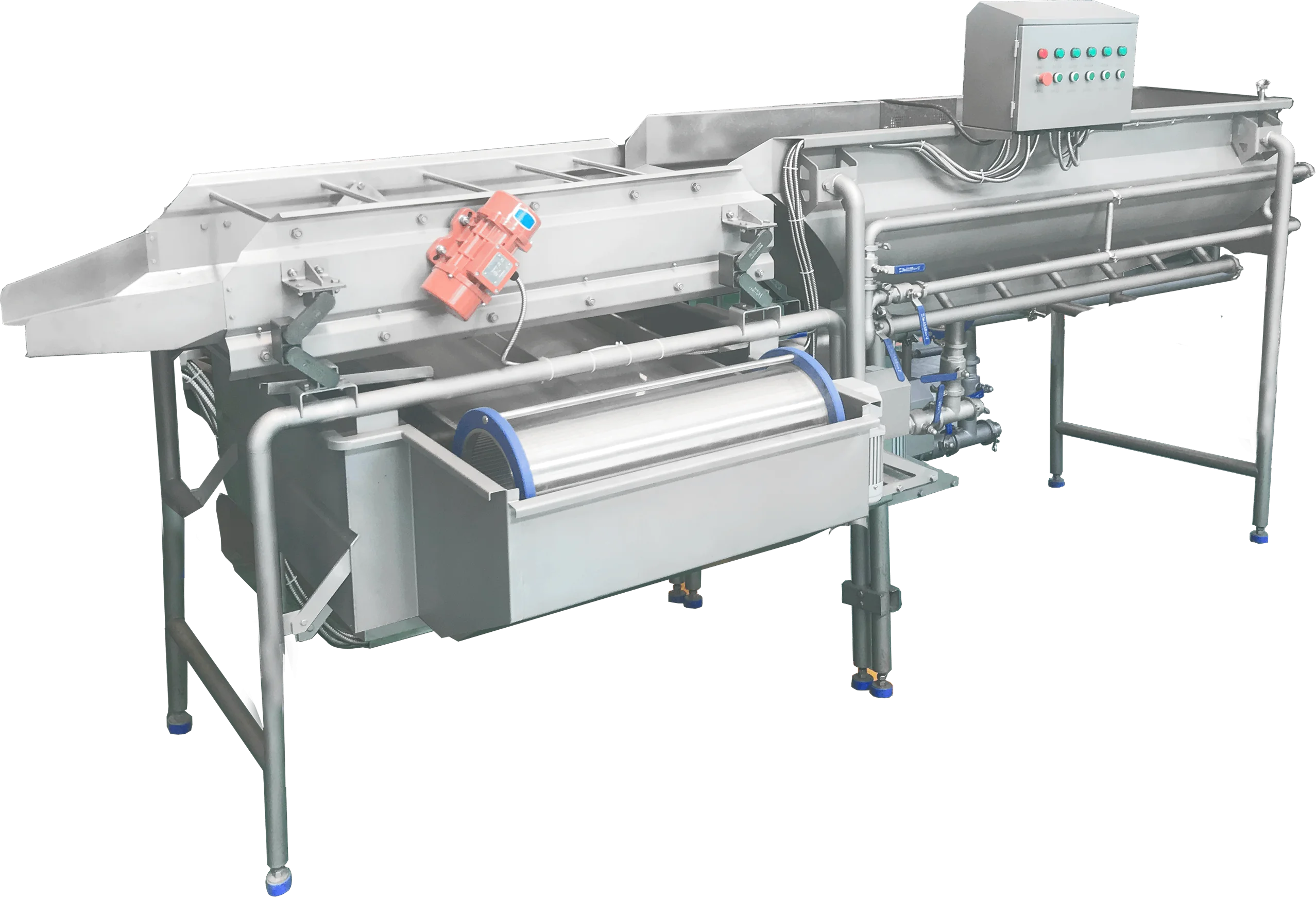 Industrial Fruit And Vegetable Washing Machine With Soaking And Cleaning Tools For Vegetable Processing Plants