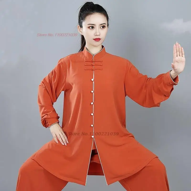 2024 chiński vintage kungfu tai chi odzież sztuki walki taijiquan wushu jednolity narodowy top + zestaw spodni tai chi strój do ćwiczeń