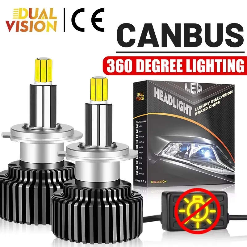 

360 H7 LED H4 Фари Canbus H1 H11 H8 H9 9005 9006 HB3 HB4 9012 Hir2 880 881 Высокая проникновение 6000K 8000K Автоматические противотуманные фары 12 В