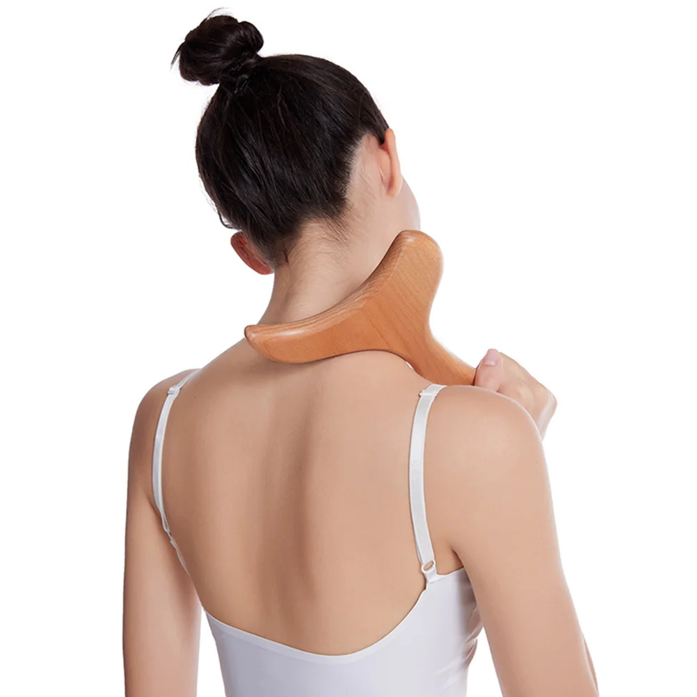 

1Pcs Scraping Massage Tool Beech Material Comfortable Round Edge Guasha Stick Face Body Physical Therapy Portable