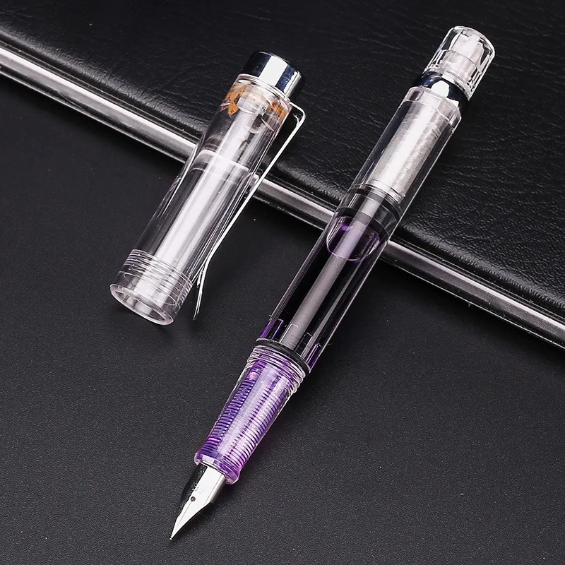 9 Colors Piston Fountain Pen EF/F Nib Plastic Ink Pen Silver Clip Business PK JINHAO Majohn Stationery Office School Supplies