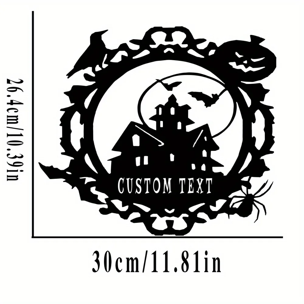 Customizable Black Iron Family Name Sign with Rustic Charm Ideal for Home Decor Halloween Parties Outdoor Garden Ornament