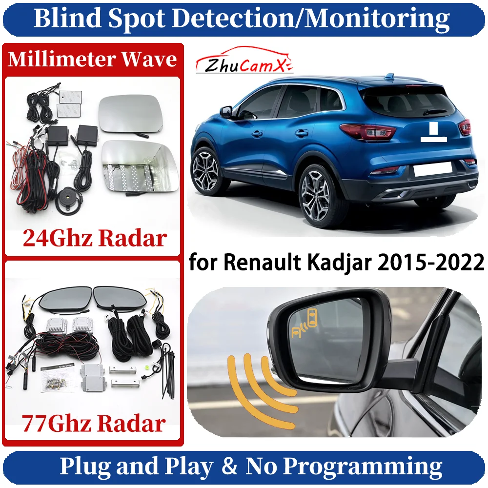 Blind Spot Monitoring/Detection System for Renault Kadjar 2015-2022 Night Driving Side Lane Change Warning Light Safe Assist