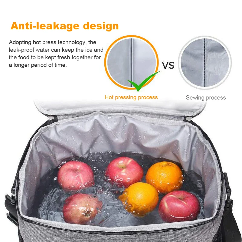 Lunch Bag Portable Food Thermal Box Durable Waterproof Office Cooler LunchBox with Adjustable Shoulder Strap Insulated Case