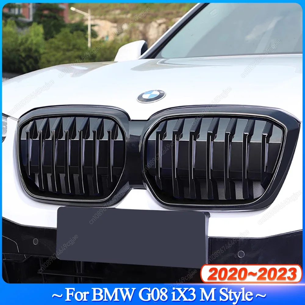 

2 шт. для BMW G08 iX3 2020 2021 2022 2023 M Стиль Передний бампер Решетка для почек Воздухозаборная решетка Автомобильные гоночные решетки Комплект кузова Тюнинг