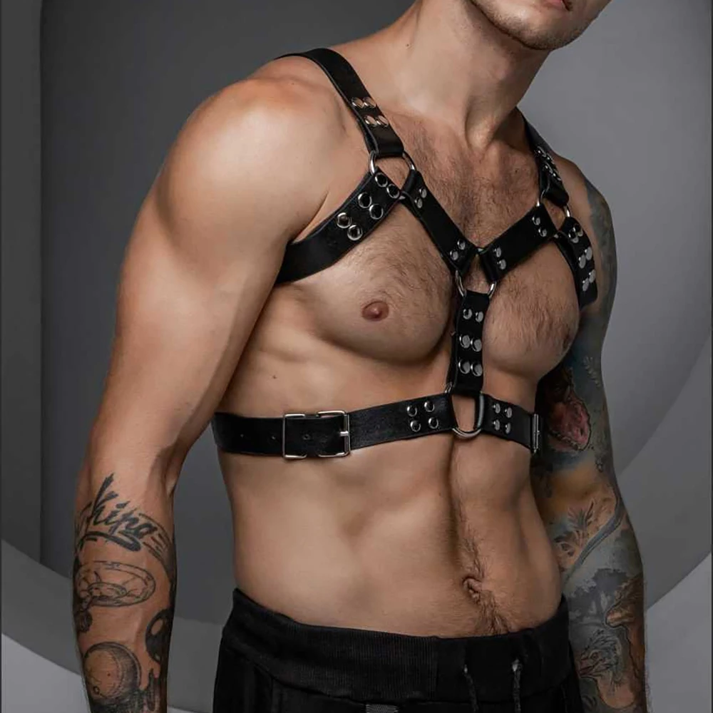 أحزمة جلدية للرجال قابلة للتعديل لإكسسوارات BDSM اليومية، إكسسوارات الملابس المثيرة والساحرة، مطابقة حفلات العطلات #4