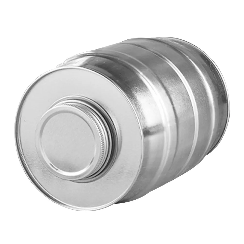 Airtight Coffee Canister with Built- Valve Wine Barrel Shape Tinplate Material for Fresh Beans Ground Coffee Tea Sugar