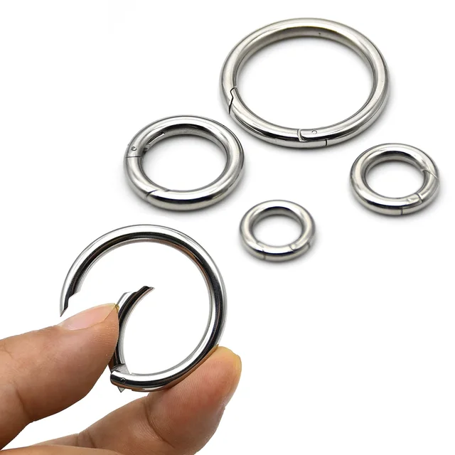 Brama sprężynowa ze stali nierdzewnej O-ring otwierany brelok do torby pasek klamra spust zatrzask zapięcie zaciskowe złącze DIY akcesoria 12-35mm