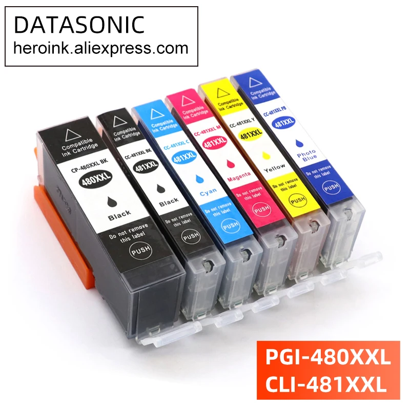 DAT compatible for canon 480 481 PGI-480 CLI-481 ink cartridge PIXMA TS704 TR7540 TR8540 TS6140 TS9540 TS6240 TR 7540 printer