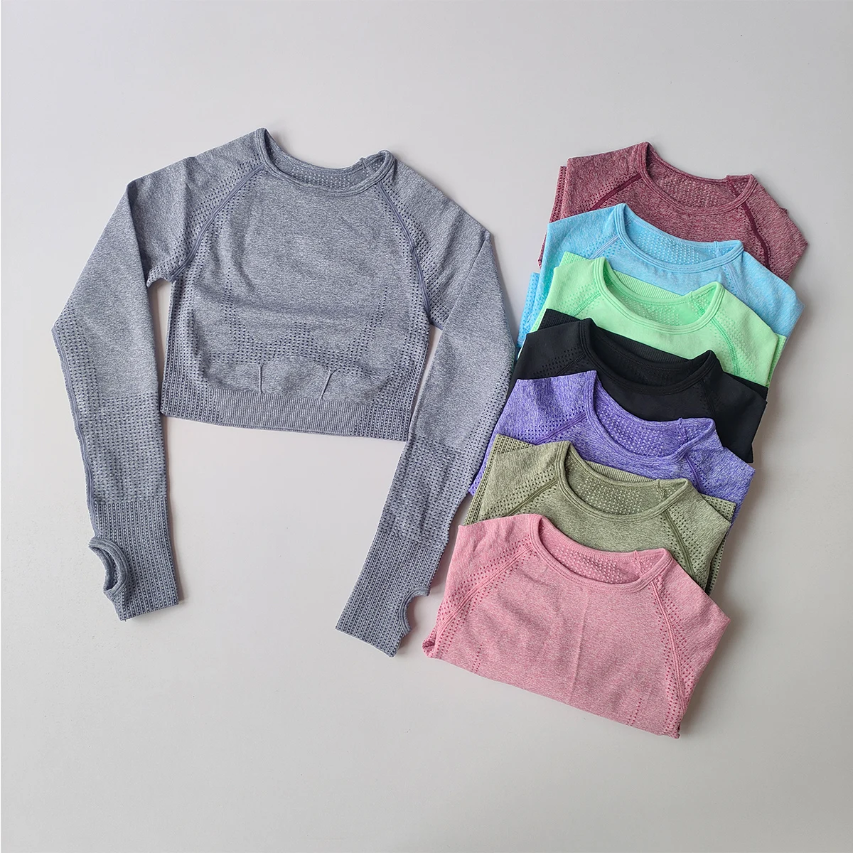 Women Seamless Yoga Shirts Crop Top Long Sleeves Shirts for Women Yoga Sports Fitness Gym Clothing Workout Tops Sports Shirts image 5