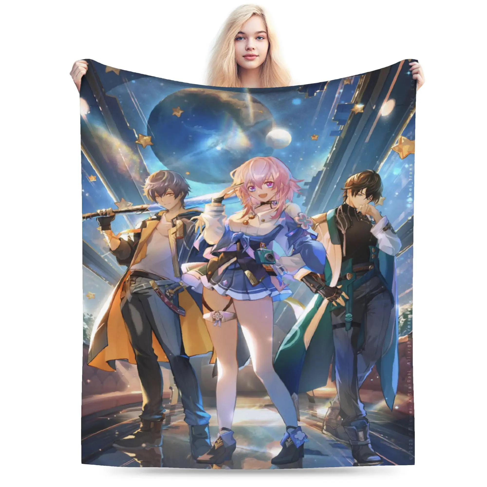 Honkai Star Rail Blanket Fleece  Multifunction Lightweight Thin Throw Blankets for Bedding Bedding Throws