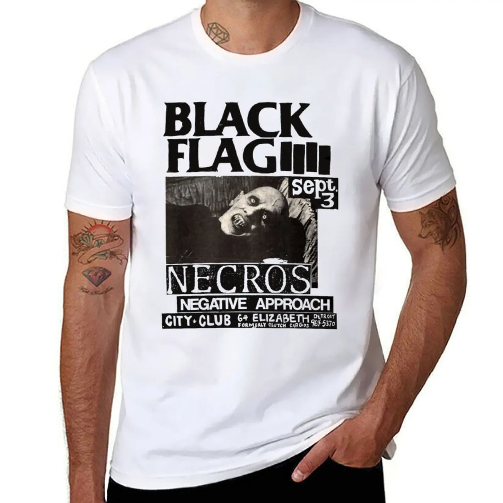 

necros black flag T-Shirt man t shirts graphic t shirt custom print t shirt for man T-Shirt