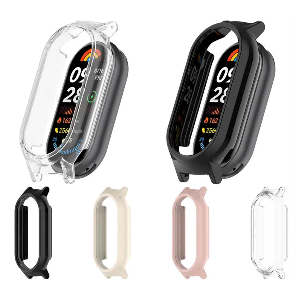 Чехол для Xiaomi mi Band 9 9NFC, высококачественный тонкий ПК, умные часы, защитный полузавернутый ремешок 12 мм, аксессуар