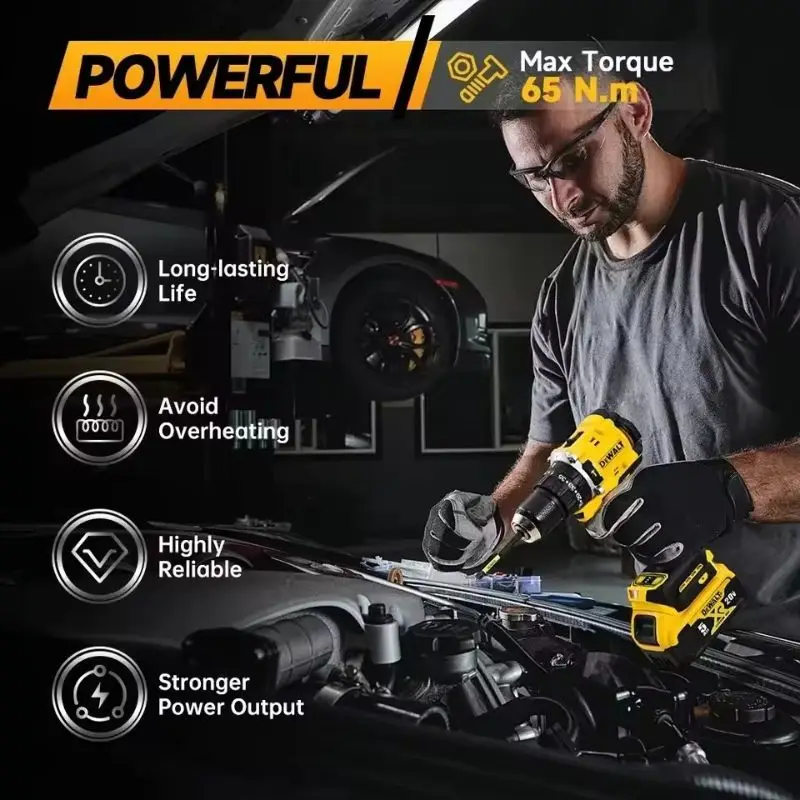 مفتاح ربط DeWalt DCD805 20 فولت بدون فرش، مثقاب مدمج أو مفتاح ربط تأثير بطارية السائق، أداة كهربائية