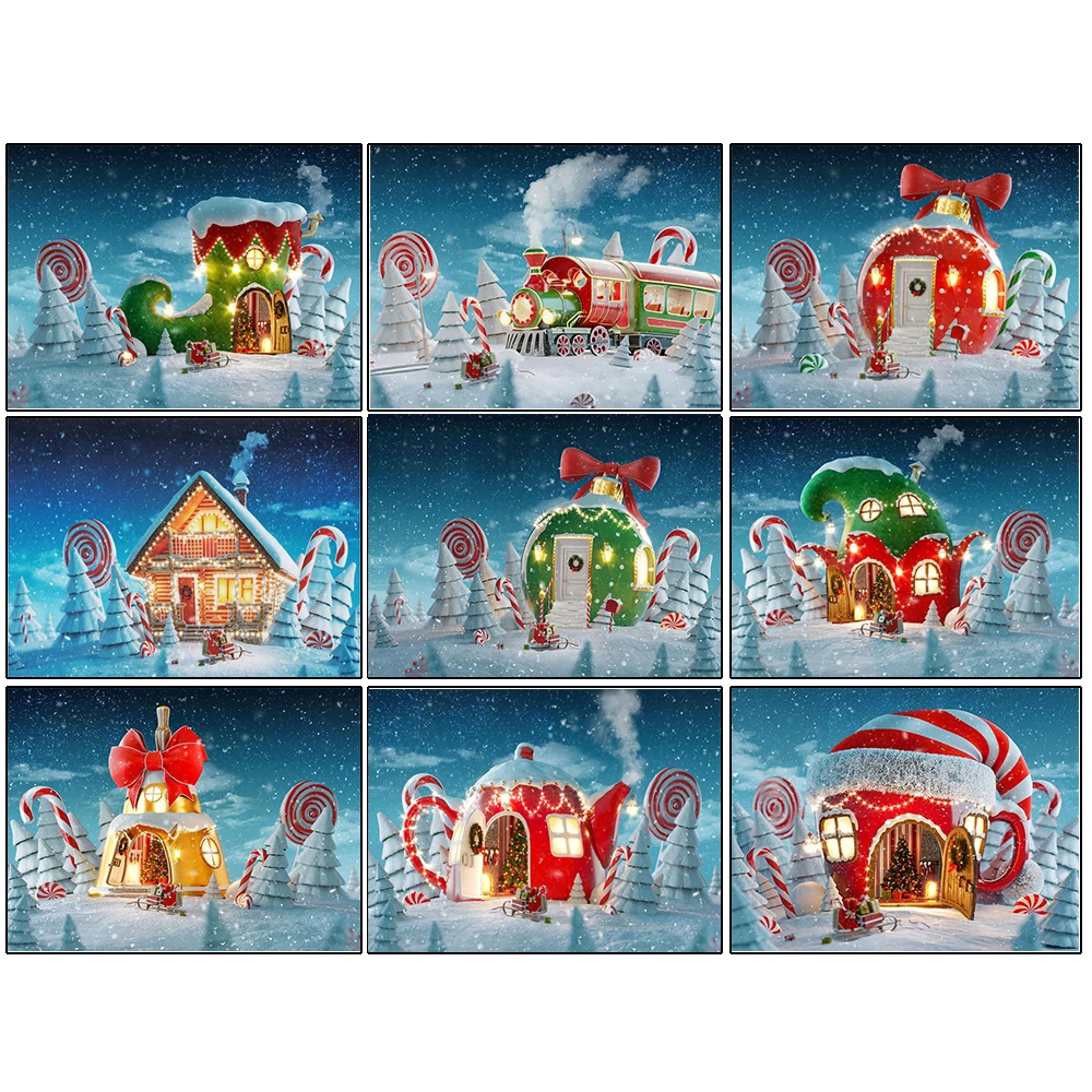 Diamond Painting Christmas Village Houses New 2022 Diamond Embroidery Landscape Art Picture Rhinestones Home Decoration