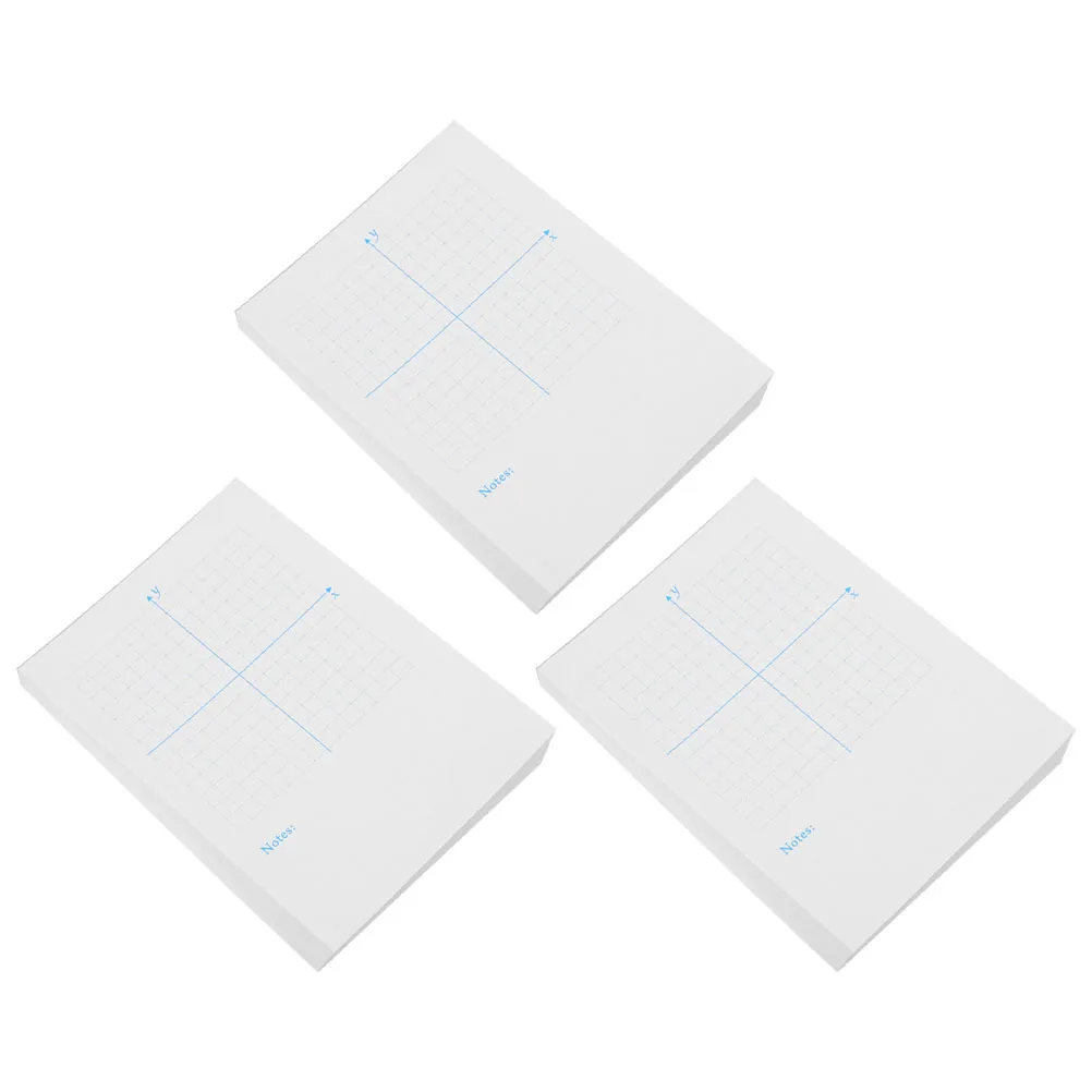 3pcs Math Coordinate Practice Notebook: Perforated Graph Paper Pad Letter Size For Xy System Learning, Grid Notebooks For