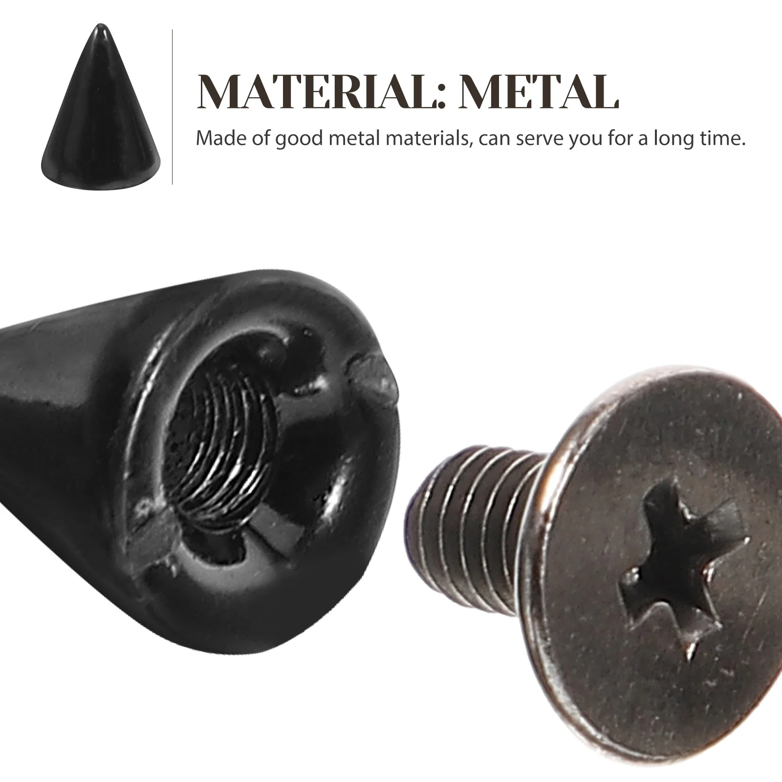

100 set Phone Case Screws 7x10mm Black Metal Rivets Spike Studs Cone shaped DIY Accessories Decorative Parts