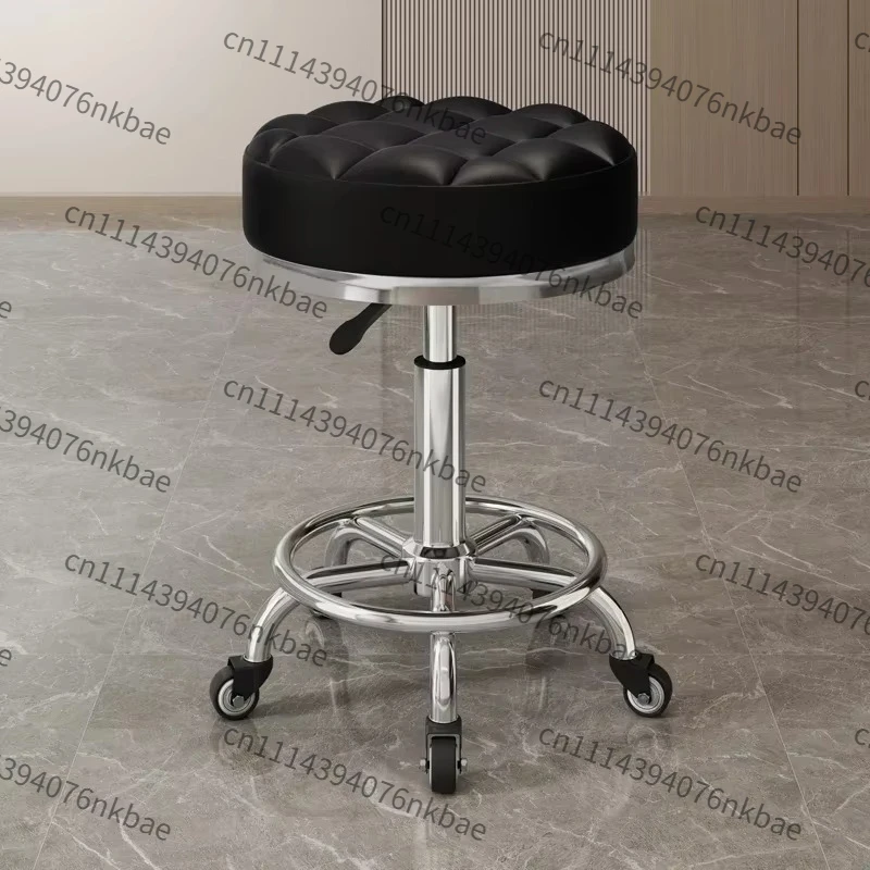 Vintage Folding Portable Barber Chair, Hair Stylist Salon Chair for Barbershop Cosmetology Small Workstation