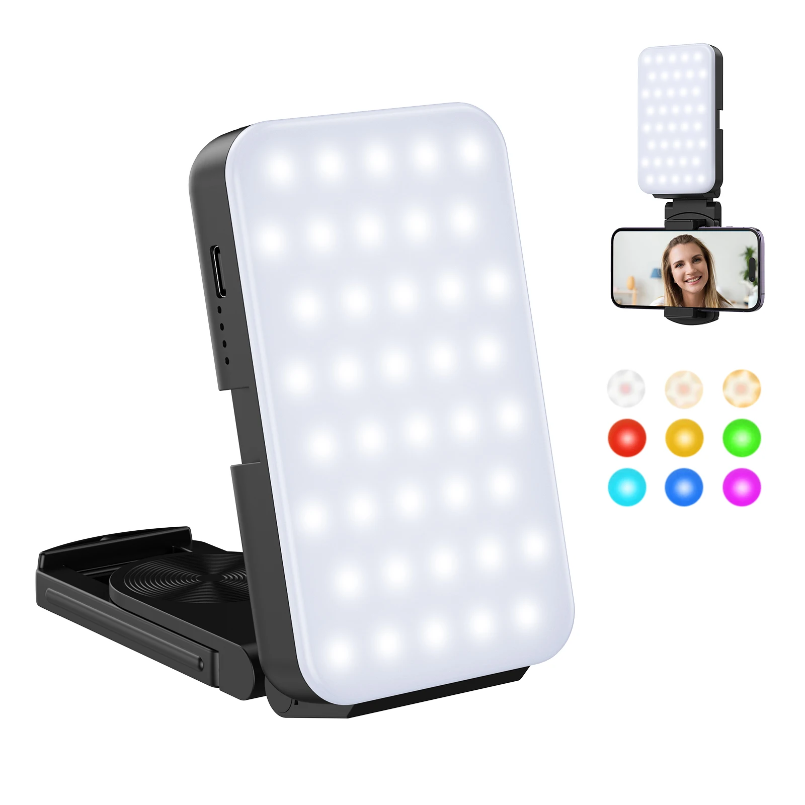 Updated RGB PRO Video Light 3000K-6500K LED Camera Light 2000mAh Rechargable Portable Fill Camera Lighting Panel for Vlog