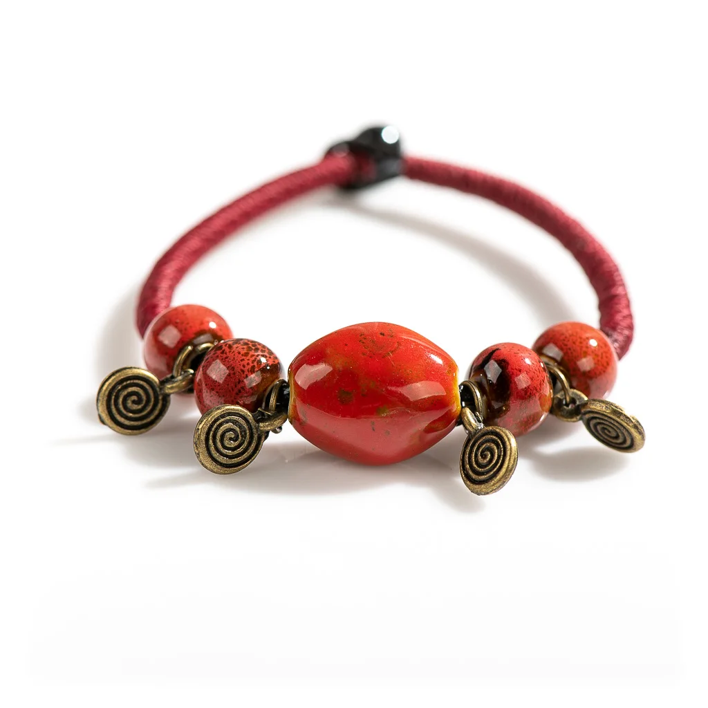 متعدد الألوان طرق القديمة السيراميك اليدوية المرأة أساور الموضة بالجملة مجوهرات اكسسورات # XN097 #2