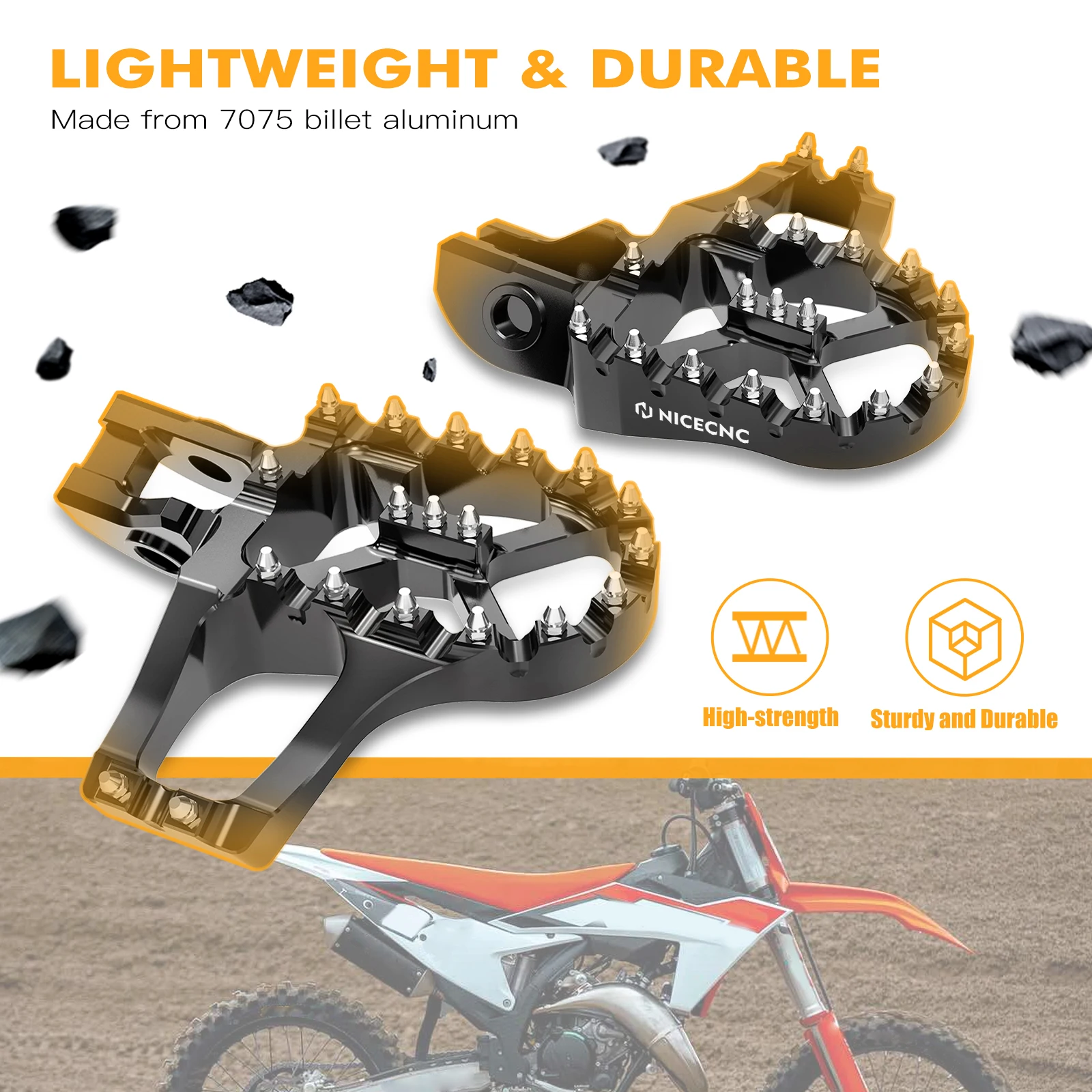 NICECNC لـ Husqvarna TE 300 TE 250 FE 250 FE 350 FE 450 501 2017-2023 موسع أوتاد القدم مساند القدمين TX300 TC125 FC 250 2017-2022