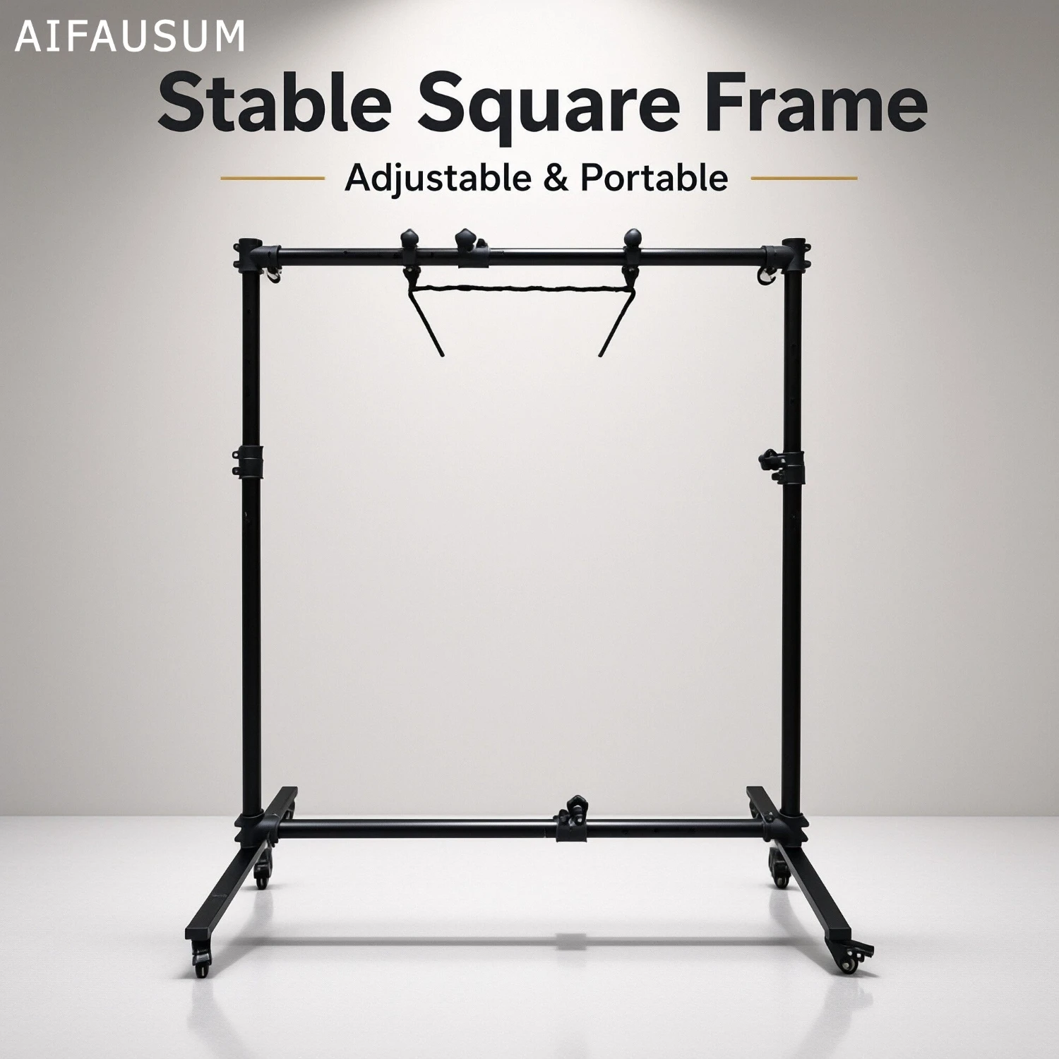 Adjustable Gong Stand Heavy Duty Iron Telescopic Gong Holder for 50-100cm Gongs Gong Frame for Chinese Tam-Tam