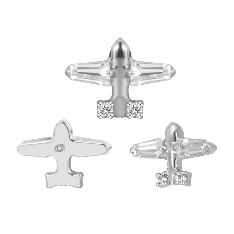 ASTM F136 Titanium Airplane Stud Earrings