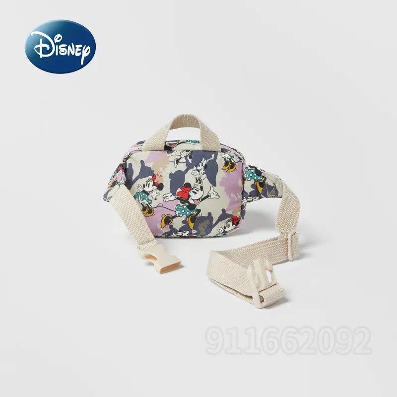 Nuevo bolso de cintura para niños de Mickey de Disney, bolso de pecho bonito de dibujos animados para niños, bolso cruzado de moda de alta calidad de gran capacidad