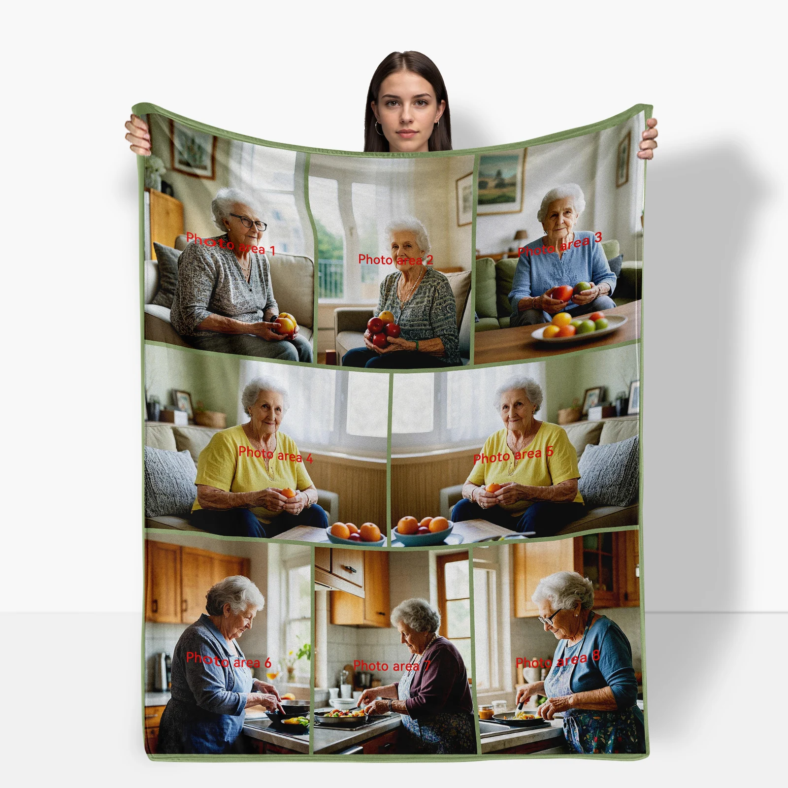 Customizable With 8 Photos Keepsake Blanket For Grandmother Add Special Photos Recall Happy Times