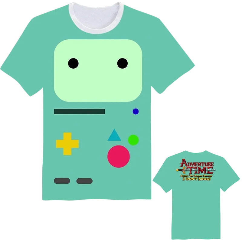 2025 جديد الصيف الاطفال الكرتون مغامرة الوقت فين جيك ثلاثية الأبعاد تي شيرت مطبوع قصيرة الأكمام س الرقبة تي شيرت الفتيان والفتيات #2