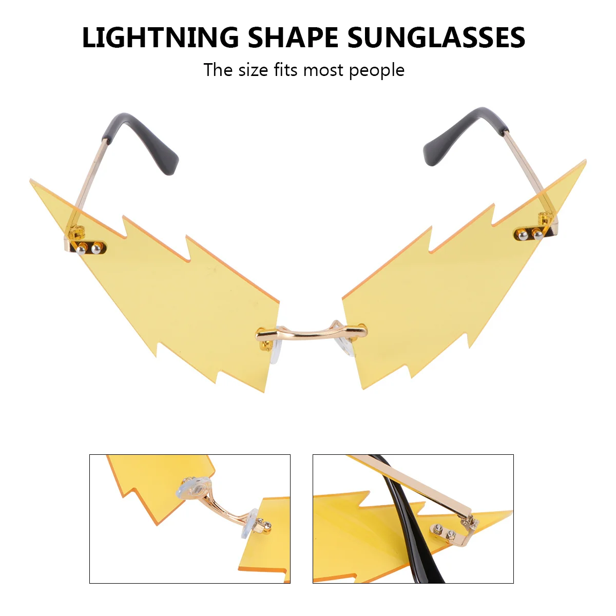 

Rave Glasses Women Sunglasses Decoration Shape Halloween Yellow Party Miss