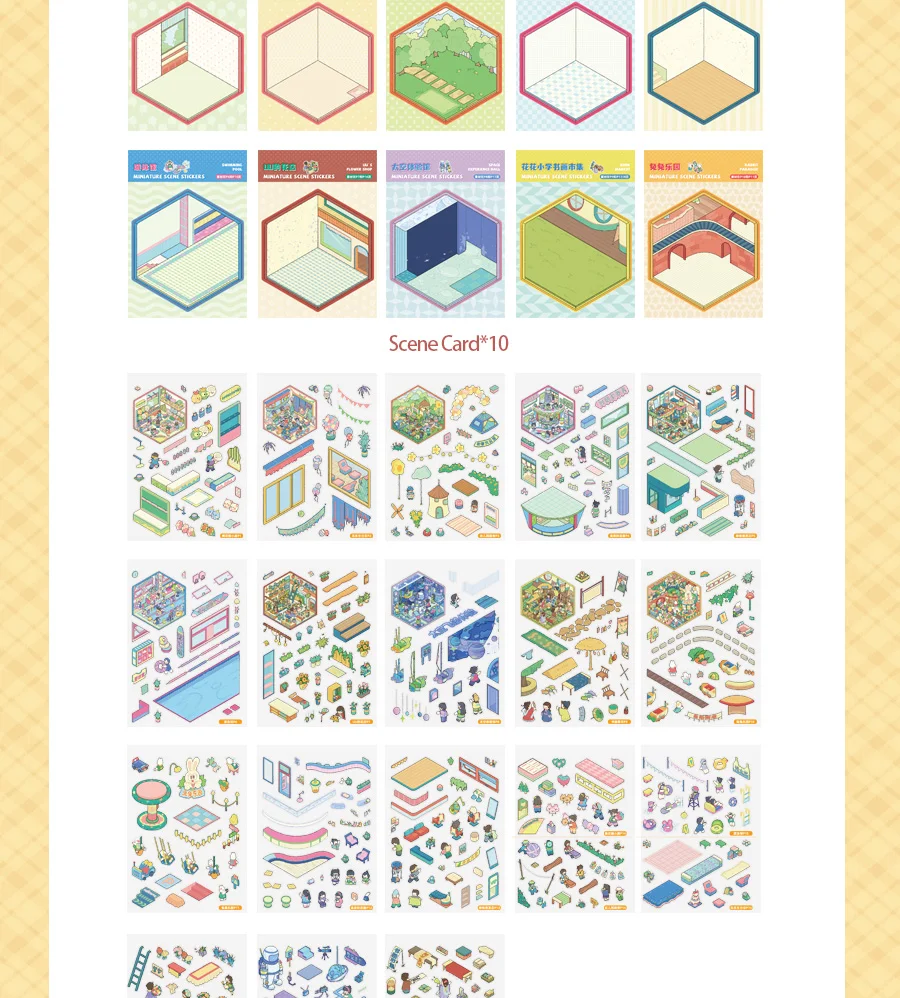 HEYBAO Anniversary Mini Scene Book | Japanese Retro Comic Stickers & Cards, for Journal & Scrapbook Decor