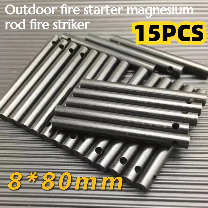

15PCS 8*80mm High-quality Outdoor Waterproof Fire Starter Stick Emergency Tool for Wilderness Survival and Fire-making