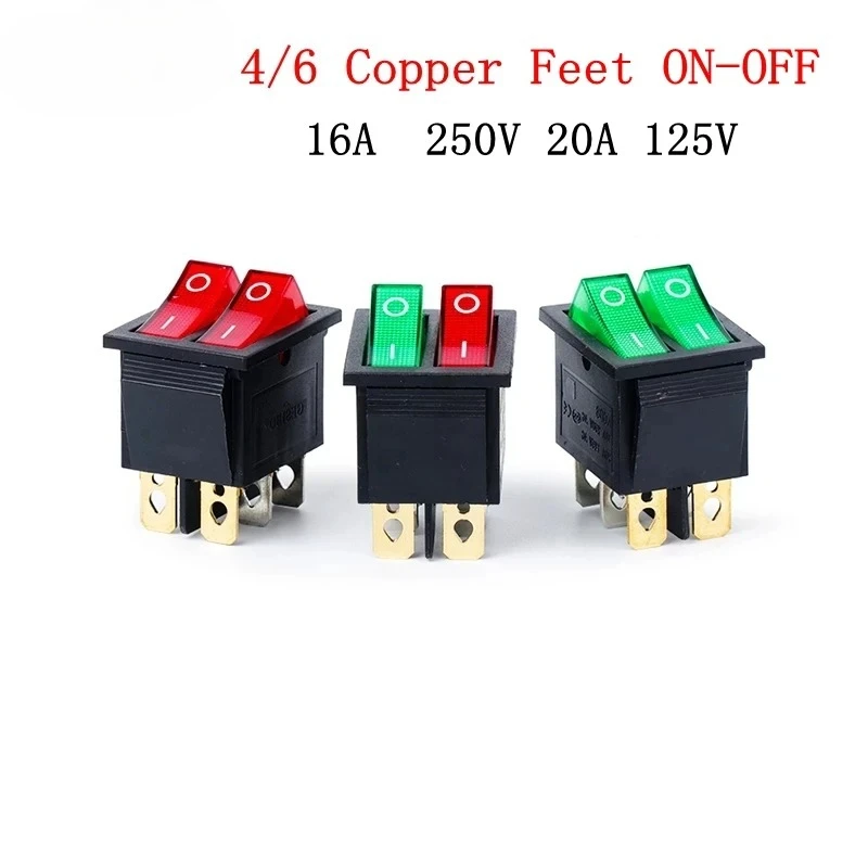 

KCD8 6PIN 16A 250 В 20A 125 В двойной выключатель света кулисный переключатель водонепроницаемый ВКЛ-ВЫКЛ KCD6 выключатель питания для лодки